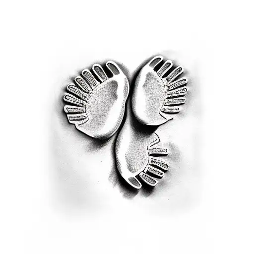footprint tattoo design idea