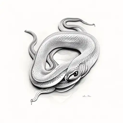 Peruvian red tail boa constrictor wrapped around honeysuckle flowers tattoo design idea