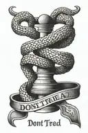 scales with the words "dont tread on me" written in the middle tattoo design idea