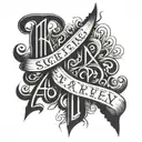lettering tattoo slatt tattoo design idea