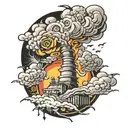 tornado engulfing tattoo design idea