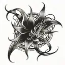 spider lily, spider with thin legs, shadows tattoo design idea