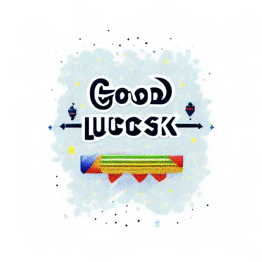 "good luck" tattoo design idea