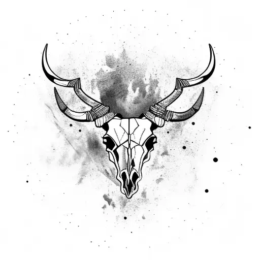 Bull skull tattoo design idea