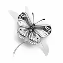 butterfly with letter gk tattoo design idea