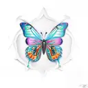 butterfly with letter gk tattoo design idea