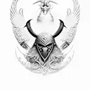 viking crow tattoo design idea