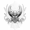 viking crow tattoo design idea