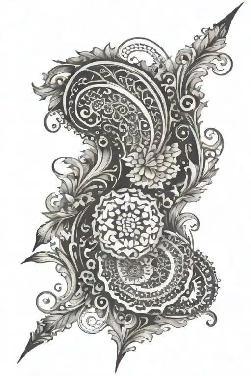 ornemental arm sleeve tattoo design idea