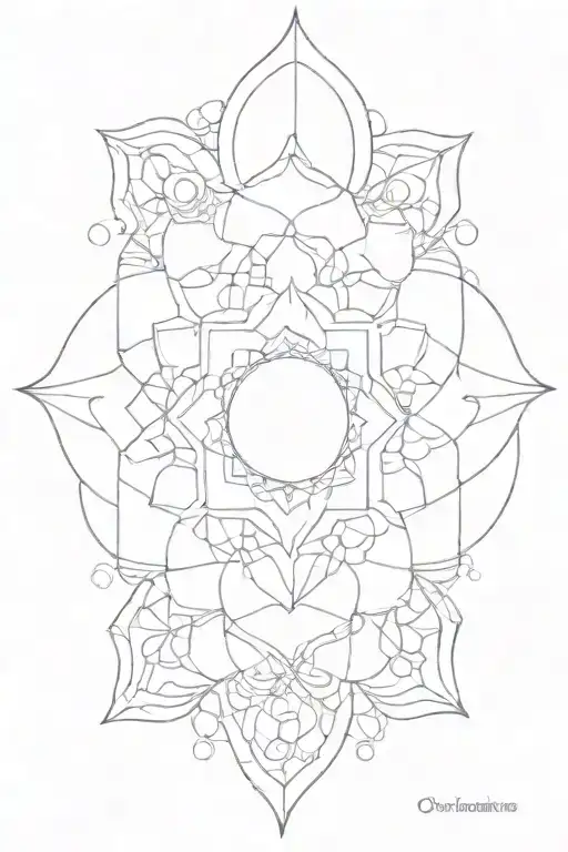 ornemental dot work tattoo design idea
