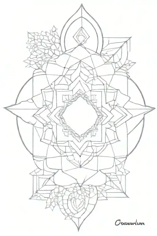 ornemental dot work tattoo design idea