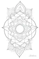 ornemental dot work tattoo design idea