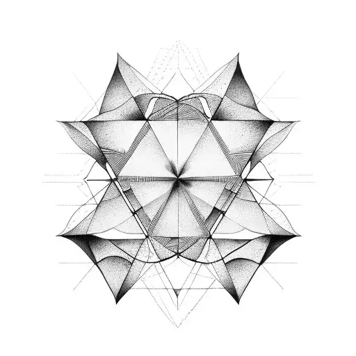 Geometry with shadows tattoo design idea