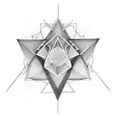 Geometry with shadows tattoo design idea