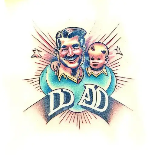 dad and son tattoo design idea