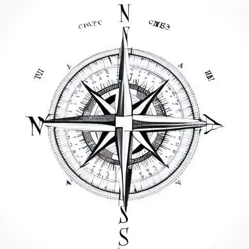 compass and cross combination  tattoo design idea