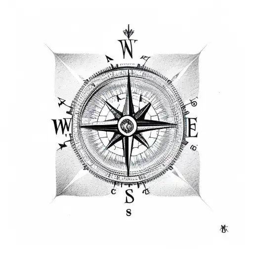 compass and cross combination  tattoo design idea