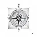 compass and cross combination  tattoo design idea