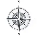 compass and cross combination  tattoo design idea