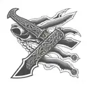 ka-bar tattoo design idea