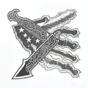 ka-bar tattoo design idea