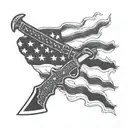 ka-bar and american flag tattoo design idea