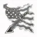 ka-bar and american flag tattoo design idea