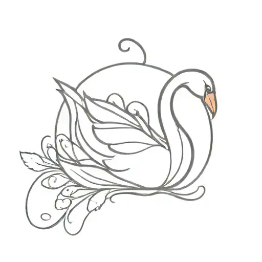pumpkin, swan, 'with all my love' incorporated tattoo design idea