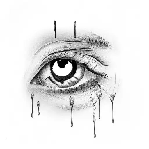 crying woman eyes tattoo design idea