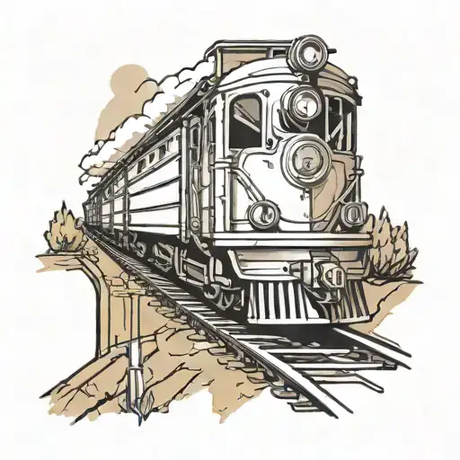 non binary minimalist tattoo train track  tattoo design idea