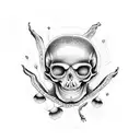 mushroom skull tattoo design idea