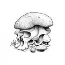 mushroom skull tattoo design idea