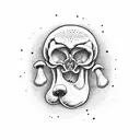 mushroom skull tattoo design idea