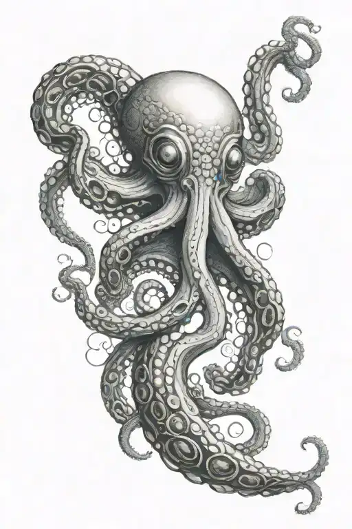 sacred geometry, psychedelic, octopus alien half sleeve tattoo design idea