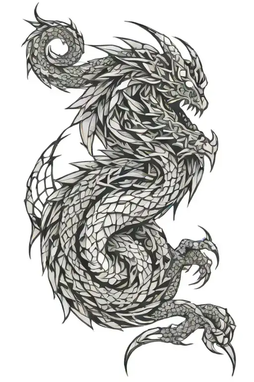 psychedelic dragon tattoo design idea