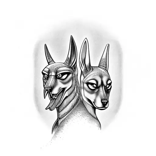 anubis et horus  tattoo design idea