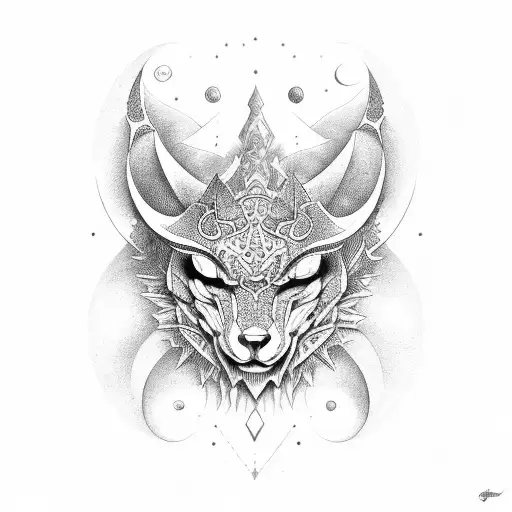 slavik moon fractal tattoo design idea