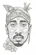 Tupac cross  tattoo design idea