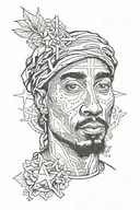 Tupac cross  tattoo design idea