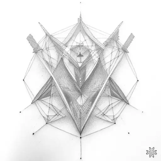 solitude, humility, modesty, symmetry, geometry, minimalism tattoo design idea