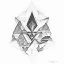 solitude, humility, modesty, symmetry, geometry, minimalism tattoo design idea