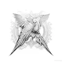 Wing tattoo design idea