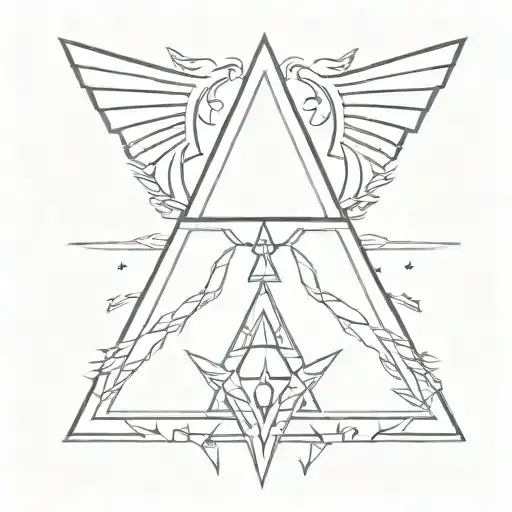 Zelda triforce and master sword tattoo design idea