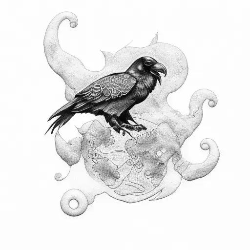 raven and dove tattoo design idea