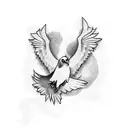 raven and dove tattoo design idea