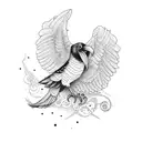raven and dove tattoo design idea