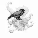 raven and dove tattoo design idea