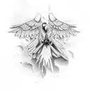 raven and dove tattoo design idea