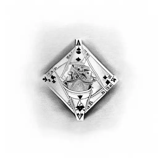 dice with playing cards tattoo design idea