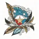 Texas Flag feather tattoo design idea